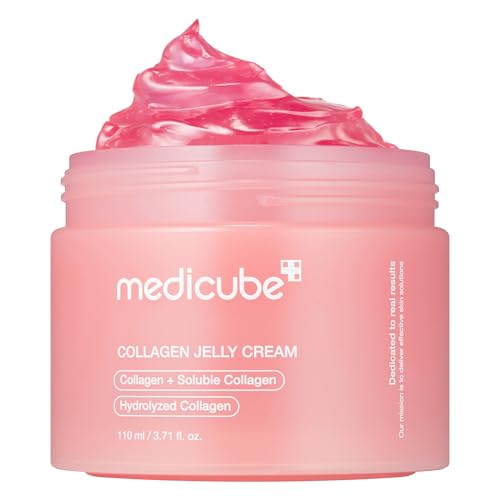 medicube Collagen Jelly Cream- Niacinamide & Freeze-Dried Hydrolyzed Collagen-Boosts skin barrier hydration & gives 24h Glow & Firmer looking skin | No artificial color, Korean skincare (3.71 fl.oz.) : Beauty & Personal Care