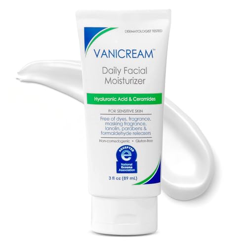Vanicream Daily Facial Moisturizer With Ceramides and Hyaluronic Acid - Formulated Without Common Irritants for Those with Sensitive Skin, 3 fl oz (Pack of 1) : Beauty & Personal Care