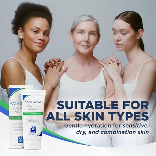 Vanicream Daily Facial Moisturizer With Ceramides and Hyaluronic Acid - Formulated Without Common Irritants for Those with Sensitive Skin, 3 fl oz (Pack of 1) : Beauty & Personal Care