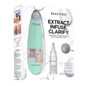 BeautyBio GLOfacial Hydro-Infusion Deep Pore Cleansing + Blue LED Clarifying Tool & Concentrates